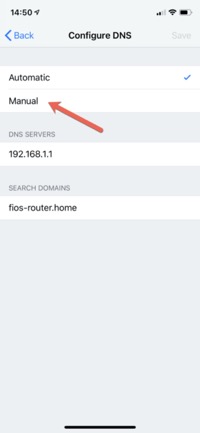Change DNS to Manual